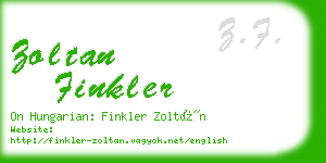 zoltan finkler business card